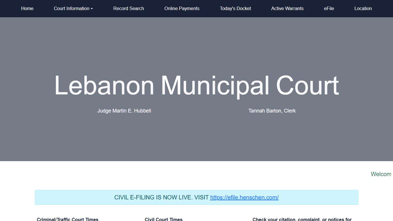 Lebanon Municipal Court | Home