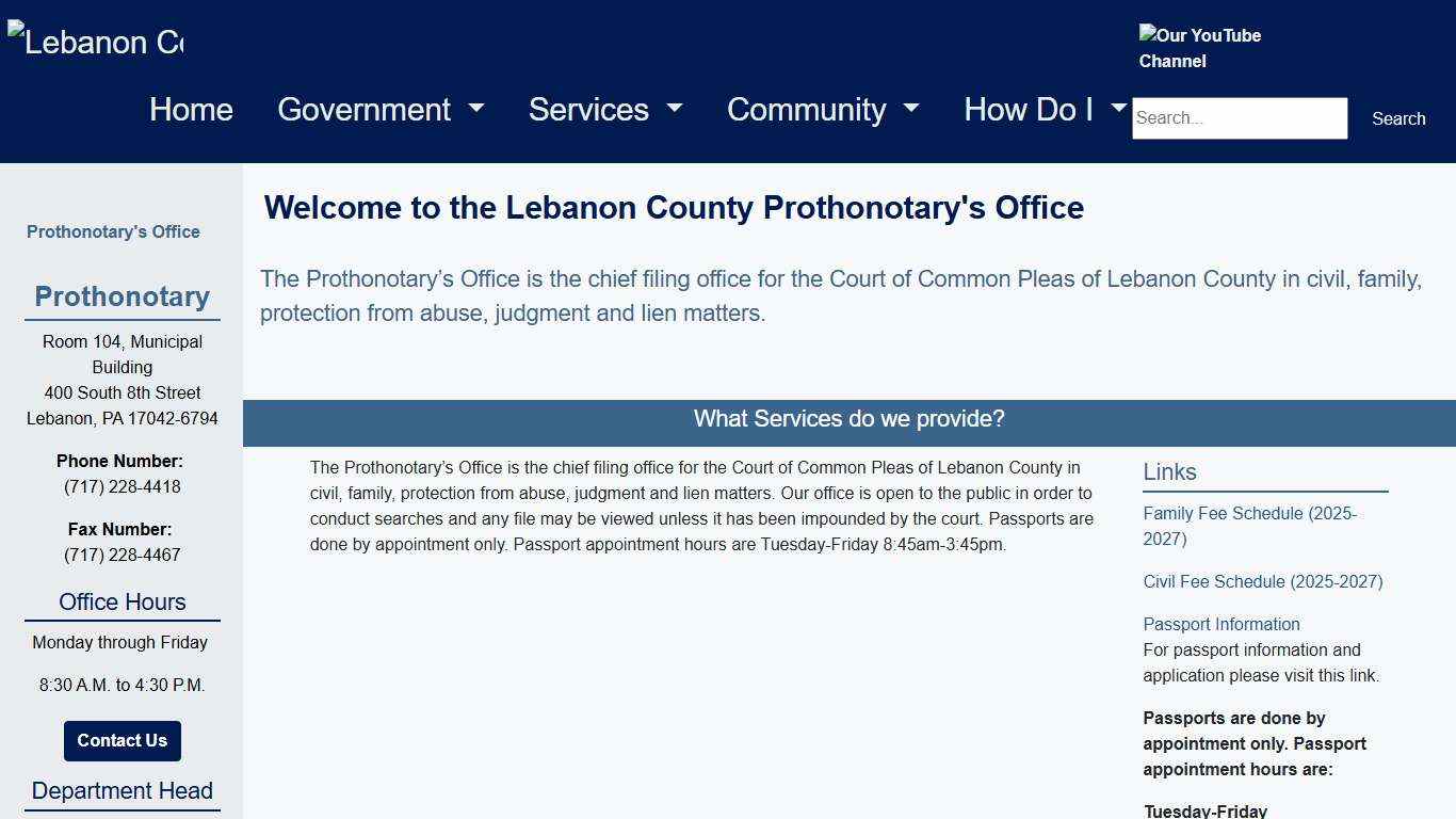 Lebanon County - Prothonotary's Office