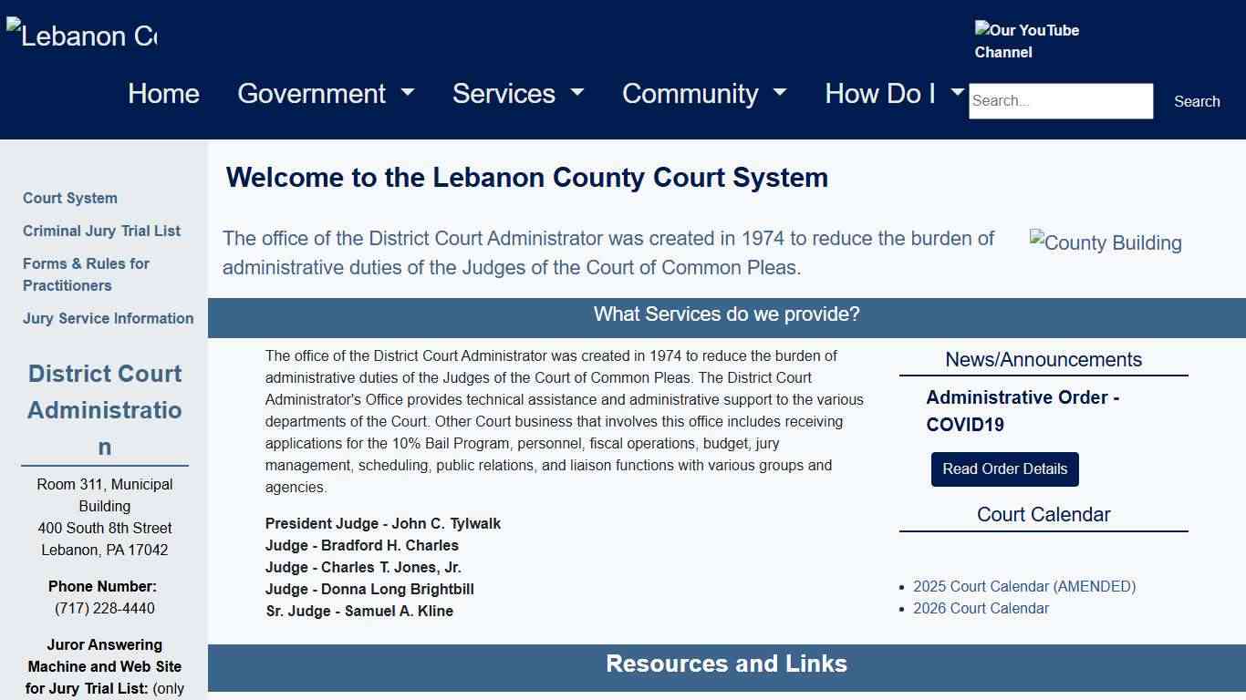 Lebanon County - Court System