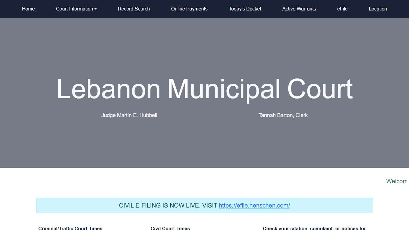Lebanon Municipal Court | Home